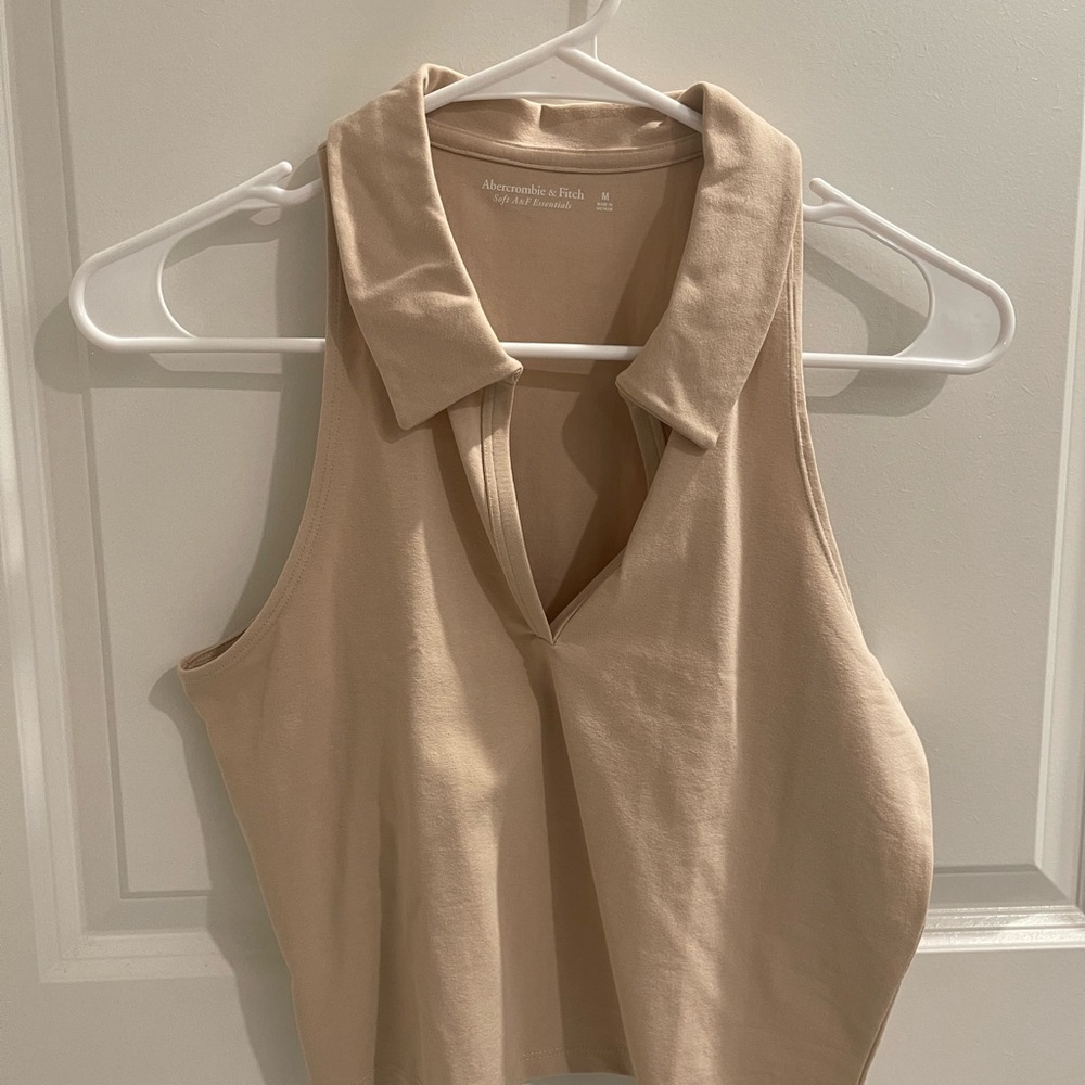 Abercrombie & Fitch Collared Crop Tank